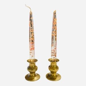 Vintage Solid Brass Candle Holders– Set of 2